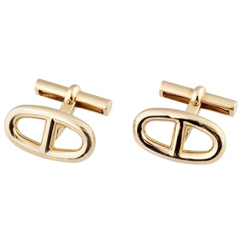 hermes gold cufflinks|Hermes cufflinks gold and silver.